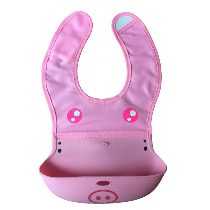 Cartoon silicone baby bib